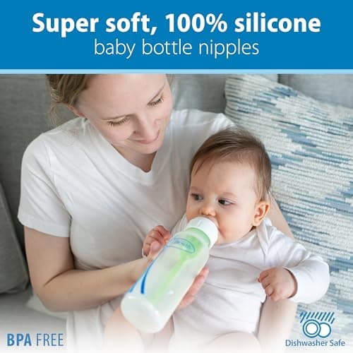 Dr. Brown’s Natural Flow Preemie Flow Narrow Baby Bottle Silicone Nipple, Slowest Flow, 0m+, 100% Silicone Bottle Nipple, 6 Count(Pack of 1) — view 6