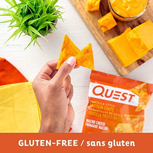 Quest Nutrition Nacho Cheese Flavour Tortilla Style Protein Chips, High Protein, Gluten Free, Baked, Not Fried, 1g Sugar, 5g Carbs, 8ct — view 8