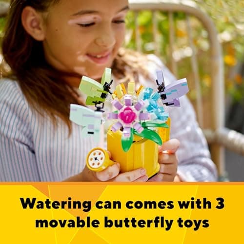 LEGO Creator 3 in 1 Flowers in Watering Can Building Toy - Fun, Creative Activity for Kids, Girls and Boys, Ages 8+ - Gift for Birthdays - Building Options for Rain Boots or Birds - 31149 — view 3