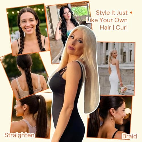 Full Shine Sew in Hair Extensions Real Human Hair 22 Inch Weft Extensions Color 2 Dark Brown Double Weft Full Head Straight Human Hair 105 Grams Hair Extensions Sew in Bundles Straight Hair — view 6