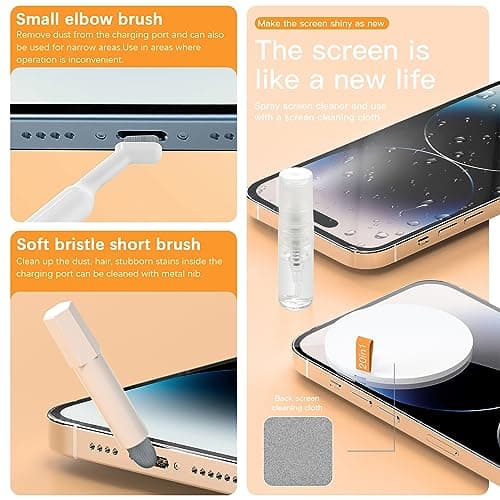 20 in 1 Electronic Cleaner Kit, Multifunctional Cleaning Kit for Airpods pro,Phone, Laptop, Camera, Keyboard,Screen, Keyboard Cleaner with Dust Air Blown and Spray Clean — view 5