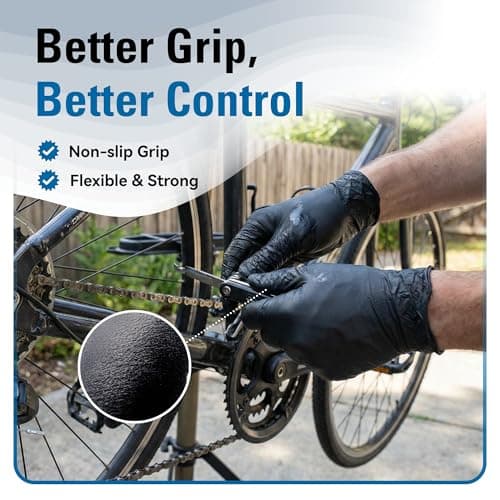 SWIFTLITE Nitrile Gloves Disposable Latex Free, 4 Mil Black Food Grade Powder Free Rubber Gloves for BBQ, Cooking, Cleaning (100, Large) — view 4