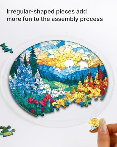 Acrylic Puzzle Suncatcher 83 Pieces, Dawn Blossom Sea Sun Catchers Puzzle, DIY SunCatchers Puzzles Window Hanging, Home & Garden Decor, 7.4 in — view 5