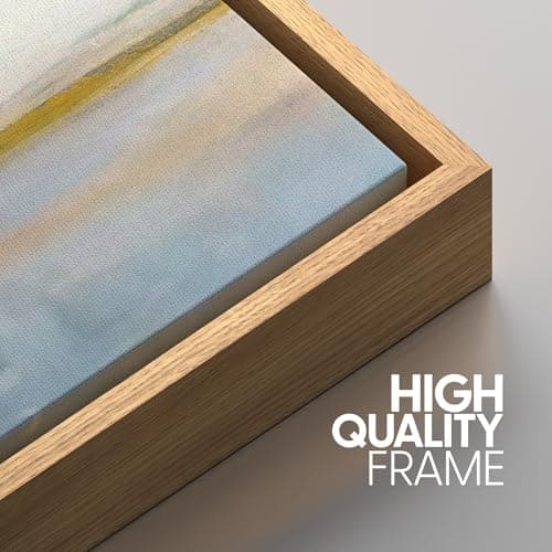 SIGNWIN Framed Canvas Print Wall Art Set Grunge Watercolor Pastel Lake Landscape Nature Abstract Illustrations Fine Art Decorative Nordic Rustic for Living Room, Bedroom, Office - 16"x24"x3 Natural — view 4
