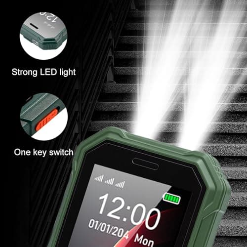 PUSOKEI Big Buttons Cell Phone for Seniors, Basic Phone with SOS Button, 2.4" Screen, HD Camera, Flashlight, FM Radio, Bluetooth, Flashlight, Triple SIM Slot, 5800mAh Battery (Green) — view 3