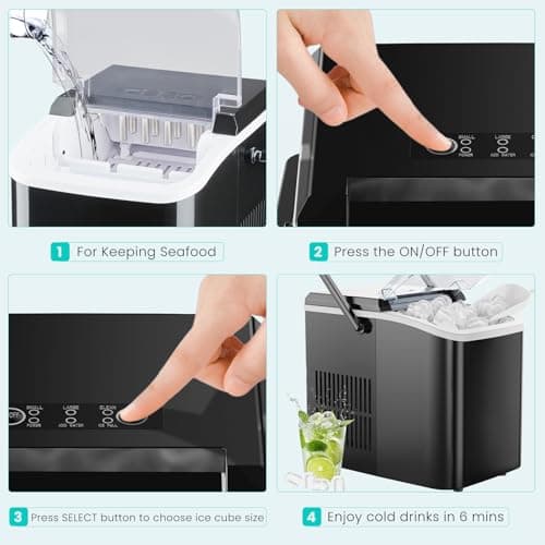 OLIXIS Ice Maker Machine with Handle,26lbs in 24 Hours, Portable Ice Maker — view 3