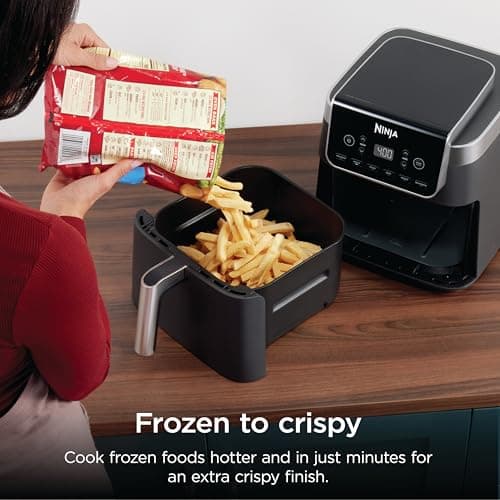 Ninja XL Air Fryer with MaxCrisp | 6.5 QT Capacity | 6-in-1 Max Crisp, Air Fry, Roast, Bake, Reheat & Dehydrate | 450°F Temp | 1750 Watts | Nonstick Basket, Crisper Plate & Recipe Guide | Grey | AF181 — view 4