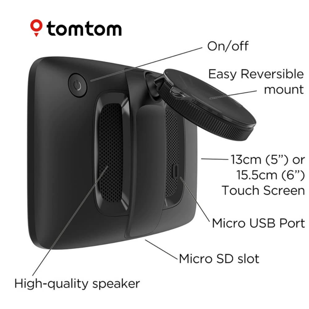 TomTom Car Sat Nav GO Classic, 5 Inch, with Traffic Congestion and Speed Cam Alert trial thanks to TomTom Traffic, EU Maps, Updates via WiFi, Integrated Reversible Mount — view 5