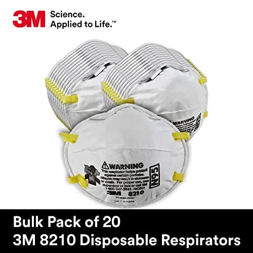 3M 8210 Particulate Respirator, N95, Pack of 20 Disposable Respirators, NIOSH APPROVED, Two-Strap Cup Style Design, Lightweight with Cushioning Nose Foam — view 7