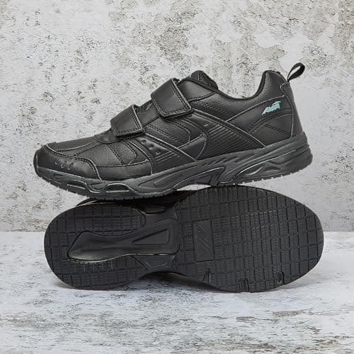 Avia Men's Avi-Union II Strap Food Service Shoe, Black/Iron Grey, 10 Wide US