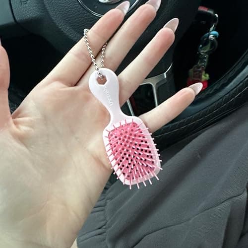 FHI Heat UNbrush Keychain Super Mini Hair Brush — Collectible Miniature Charm for Bags and Keys — Accessory for Beauty Lovers - (Peony) — view 7