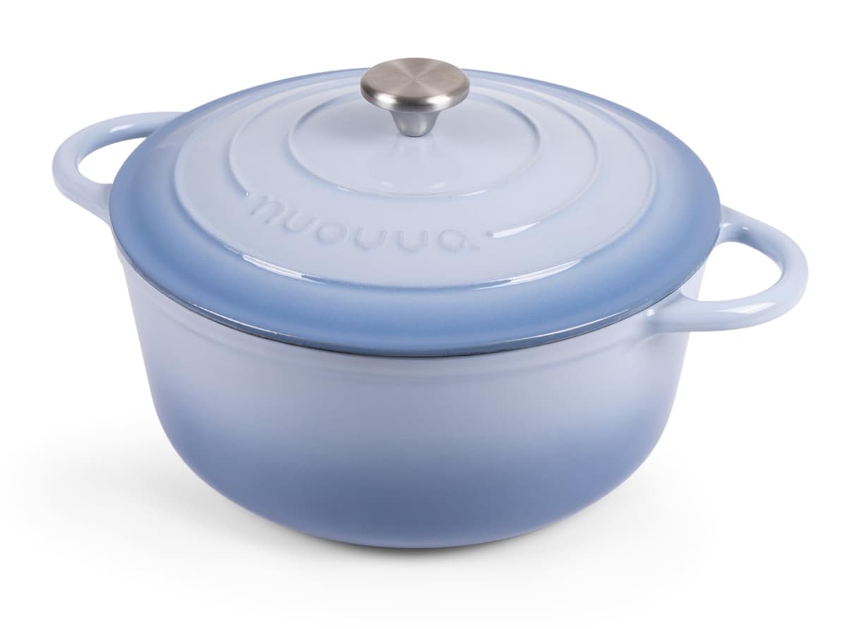 Nuovva Enamelled Cast Iron Dutch Oven Pot with Lid – 5 Quart Casserole Dish – Ceramic Dutch Oven for Bread Baking, Roasting, Braising & Stews – Oven Safe up to 500°F – 24cm Orange — view 23