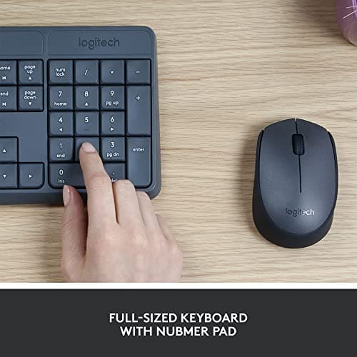 Logitech MK235 Wireless Keyboard and Mouse Combo for Windows, 2.4 GHz Wireless USB Receiver, 15 FN Keys, Long Battery Life, Compatible with PC, Laptop — view 2