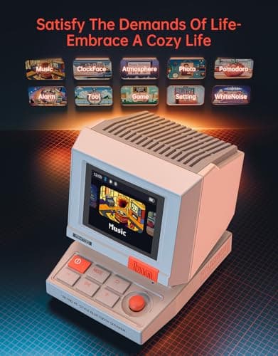 Divoom MiniToo Retro PC-Style Computer Speaker, Smart Pixel Screen with DIY Faces, Bluetooth & USB Audio, Alarm/White Noise Clock, Desk Setup Gift for Bedroom, Office & Gaming — view 4