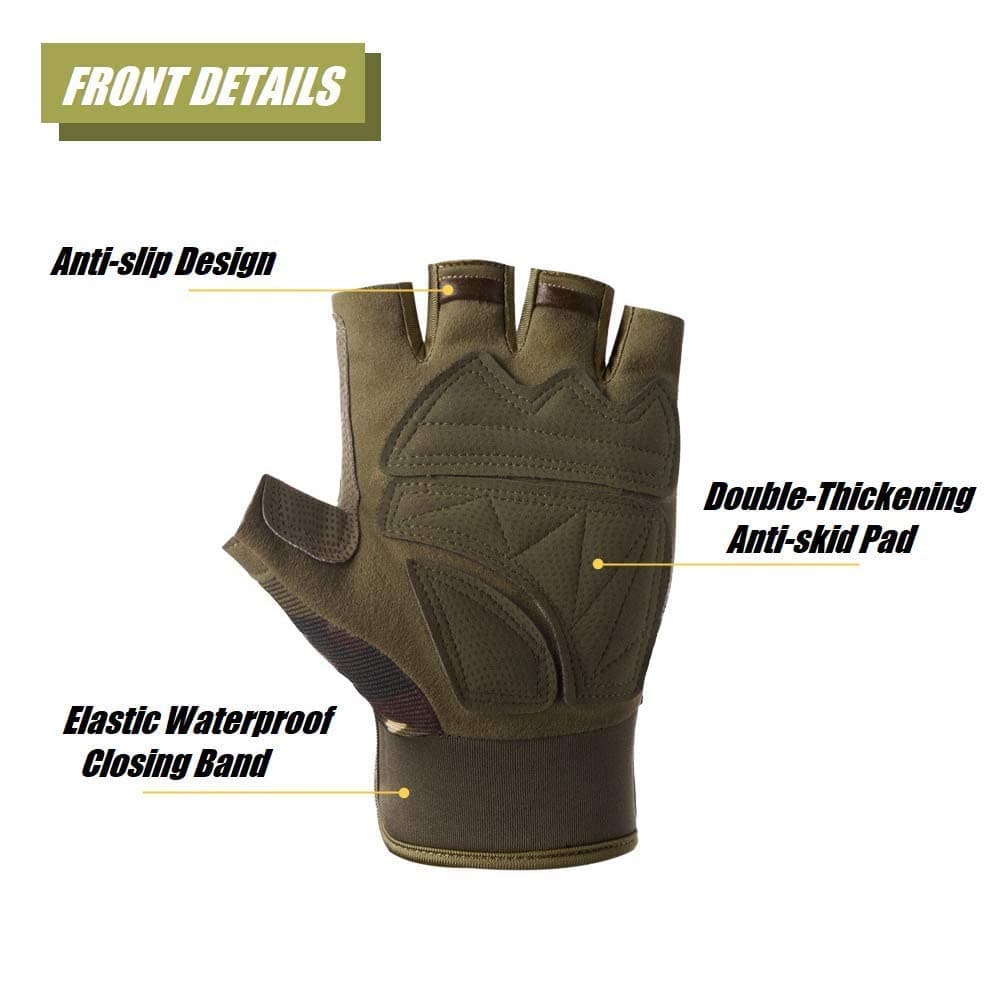 Hycoprot - Guantes sin dedos para exteriores, ligeros, transpirables y protectores para escalada, motocicleta, camping, escalada, al aire libre — view 4