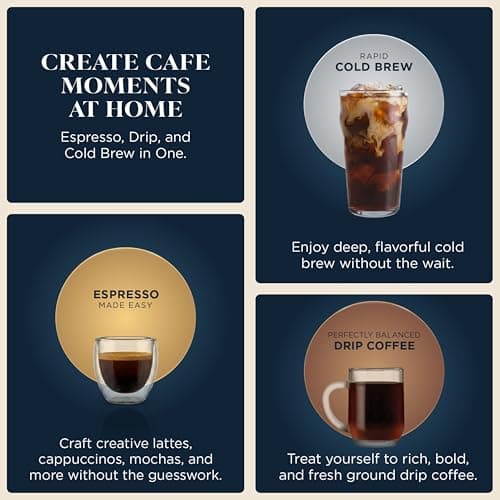 Ninja Espresso Machine, Luxe Café Premier Series, Drip Coffee Maker and Rapid Cold Brew, Integrated Grinder, Assisted Tamper, Hands-Free Frother, ES601C (Canadian Version) — view 2