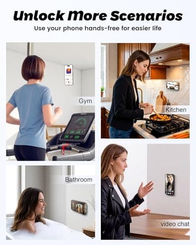 Upgraded Double Sided Silicone Suction Cup Phone Case Mount, Sticky Phone Grip Holder for Hands-Free Selfes & Videos, Reusable Silicone Phone Suction Grip for iPhone & Android, White — view 5