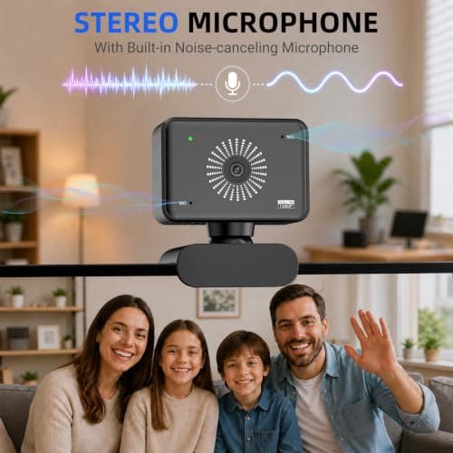 Xweiryn Webcam for PC, 1080P Full HD USB Webcam with Privacy Cover & Built-in Microphone, Plug and Play Computer Web Camera for Video Conference Online Class Live Streaming Video Calling (1080P) — view 4