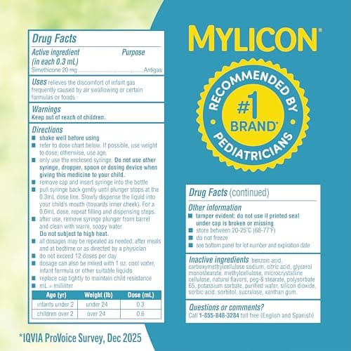 MYLICON Infants Gas Relief Drops for Infants and Babies, Dye Free Formula, 1 Fluid Ounce — view 6