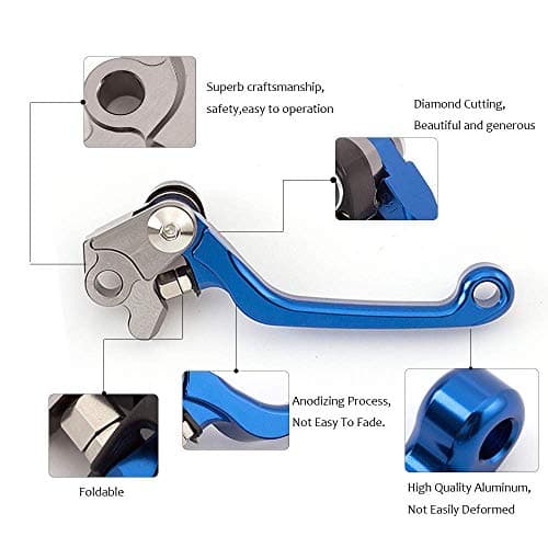 Krace CNC Motorcross Dirt Bike Pivot Brake Clutch Levers Set Fit For Yamaha YZ125/YZ250 YZ426F/450F 2001-2007 w/ 7/8" 22mm Rubber Hand Grips — view 3