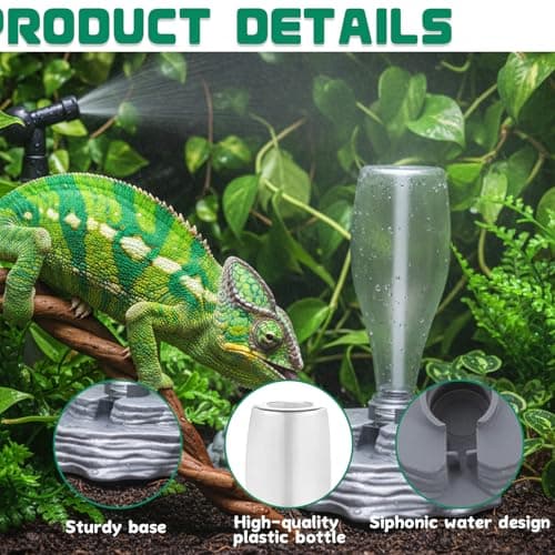 Yharnamite Reptile Water Dispenser, Terrarium Corner Bowl, Automatic Amphibians Water Bowl, Pet Aquarium Ornament for Tortoise Lizard Chameleon Turtle Frog Spider Gecko — view 2