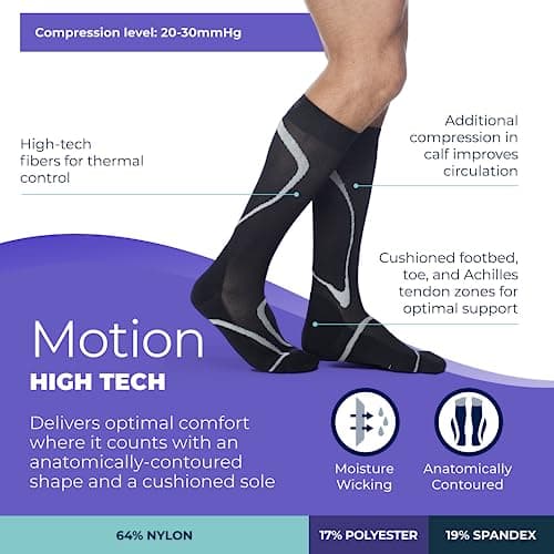 Men's & Women's 20-30mmHg Athletic Performance Sock Size: Large Small (LS), Color: Black 99 by Sigvaris