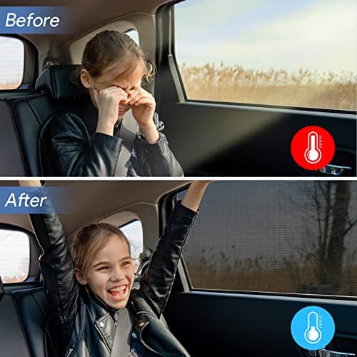 AUGOLA Car Window Shades，for Baby/Camping UV-Protection 2PCS Medium 39"x19" — view 2