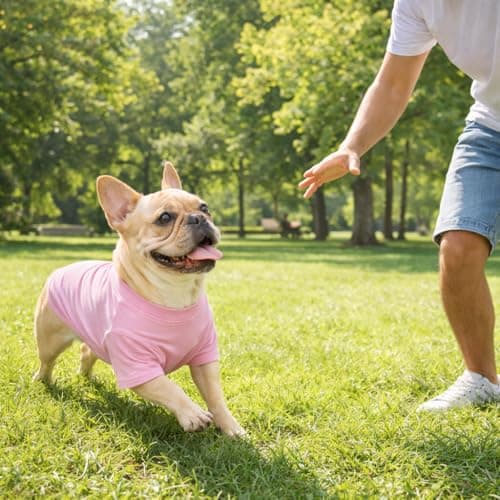 Lovelonglong Bulldog Clothes Dog Clothing Blank T-Shirt Tee Shirts for French Bulldog English Bulldog American Pit Bull Pugs 100% Cotton Skin Care Pink B-M — view 6