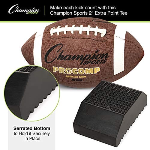 Champion Sports Extra-Point Kicking Tee – 2” Black Football Holder for Kickoff Practice, Coaches & Athletes — view 3