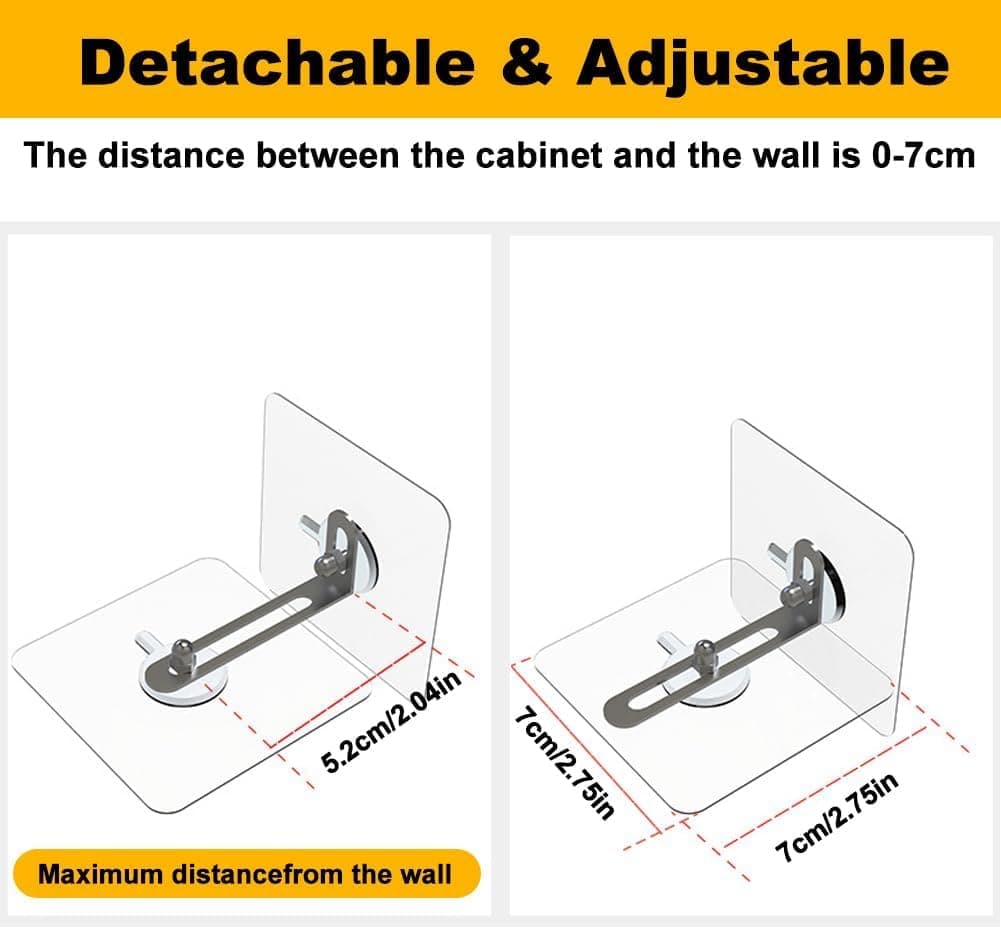 Anclaje Mueble Pared Sin Taladrar 6PCS, 7cm Grande Adhesivo Anclaje de Pared para Muebles Anclaje Pared Mueble Correas de Pared para Muebles Protección Infantil y Protección de Mascotas (6 paquetes) — view 5