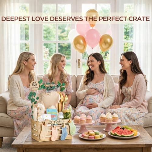 Wooden Baby Shower Crate Closet - Personalized Baby Gift Baskets with Hangers, Large Newborn Boys Girls Clothes Storage Box for Newborn New Parent — view 3
