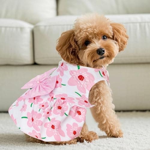 choyaxo Floral Dog Dress Cute Dog Skirt Pet Dress Summer Pet Clothes for Puppy Small Cats — view 4