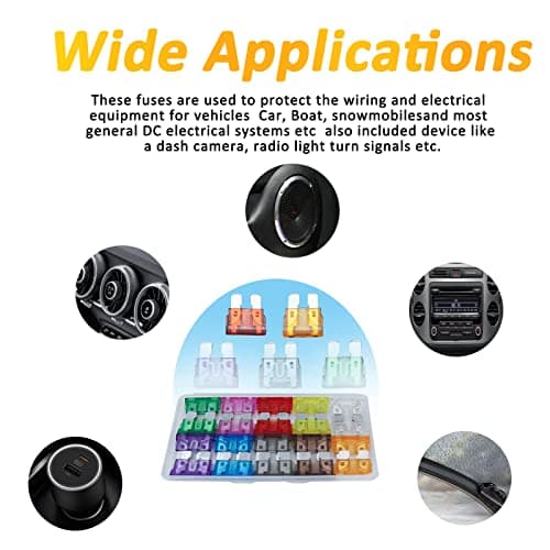 30Pcs Standard Blade Fuses Assortment Kit – ATC/ATO/APR/ATS Fuse Standard Fuse Standard car Fuse (2A/3A/5A/7.5A/10A/15A/20A/25A/30A/35A) for Car Boat Truck SUV Automotive Replacement Fuses — view 2