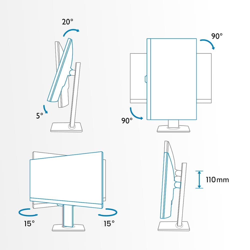 BenQ PD2705U 4K 27” Monitor for Designer, IPS, AQCOLOR, 99% sRGB, 99% Rec. 709, Delta E ≤ 3, Factory Calibrated, Uniformity, 65W USB-C, HDMI, DP, KVM, Compatible with MacBook — view 10