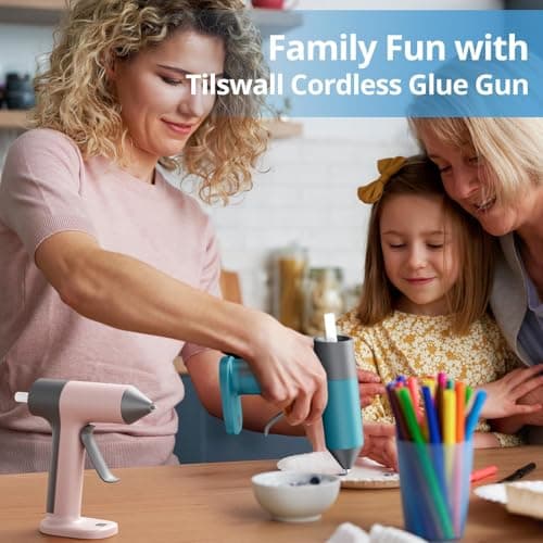 Tilswall Cordless Hot Glue Applicator Kit with Hot Glue Sticks, 30s Fast Preheat, USB-C Rechargeable Glue Applicator Cordless Design, Mini Hot Glue Applicator for DIY Crafts, Home Repairs (Blue) — view 5