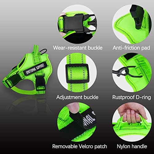 voopet Service Dog Harness, No-Pull Emotional Support Pet Vest Harness, Reflective Breathable and Adjustable Pet Halters for Small Medium & Large Dogs (with 4 PCS Removeable Tags)