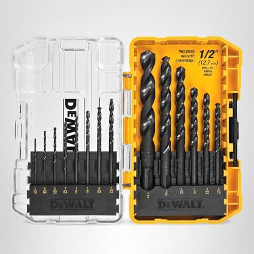 DEWALT Drill Bit Set, 3-Flats Shank,14-Piece, 135 Degree Split Point, for Plastic, Wood and Metal (DWA1184) — view 8
