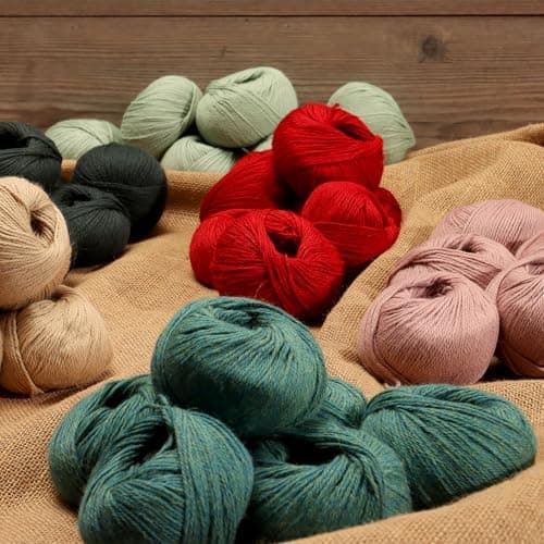 100% Baby Alpaca Yarn Wool Set of 6 Skeins (300 Grams) DK Weight - Made in Peru - Heavenly Soft and Perfect for Knitting and Crocheting (Alabaster White, DK - 6 Skeins) — view 2
