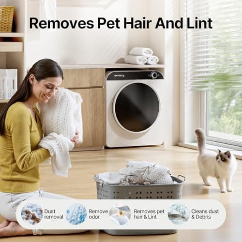 Effidry 110V Portable Clothes Dryer 830W Compact Laundry Dryers 2 cu.ft Electric Machine with Stainless Steel Tub for Apartment,RVs,Dorms,12LBS drying machine Clothing Dryer secadora portatil de ropa — view 5