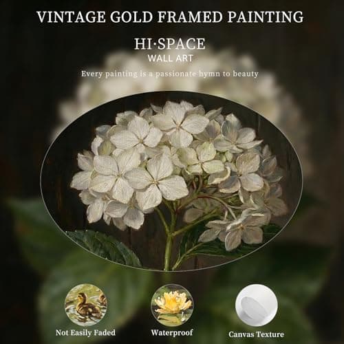 HISPACE Gold Framed Vintage Wall Art,8x10 Inch Flowers Painting Canvas Print for Living Room Aesthetic Bedroom Decor,Kitchen Shelf Decor,Christmas Gift for Friends Family — view 5