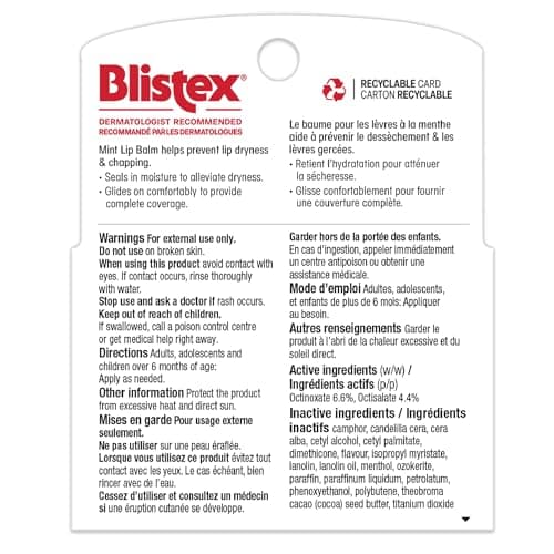 Blistex Medicated Mint Balm 3 Count, 0.15oz Ea. - Soothes and Protects - Advanced Medicated Lip Care for Dry, Chapped Lips, Specialized Solutions for Healthy Lips - SPF 15 Sun Protection — view 5