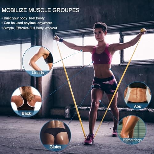 Lianjindun 5 Pcs Professional Resistance Bands. Latex-Free, Pilates Band, Work Out Bands, Stretch Bands for Working Out Women or Men, Exercise Bands Set for Pilates, Physical Therapy, Yoga — view 4