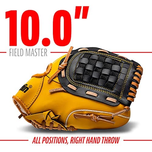 Franklin Sports Baseball and Softball Glove, Youth Baseball Gloves, Right Hand Throw, 10" — view 2