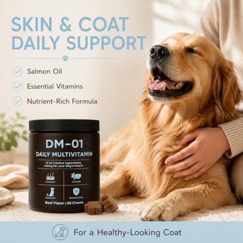 DM-01 Daily Multivitamin for Dogs, Salmon Oil, Probiotics, Beef, 60 Count — view 5