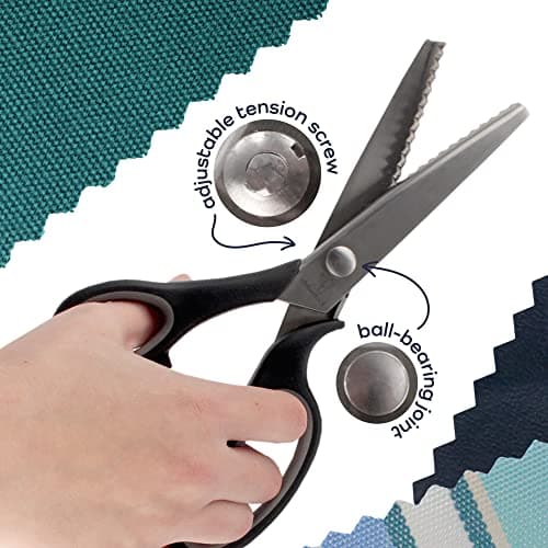 Pinking Shears, 9" (Serrated) Professional Stainless Steel Pinking Shear - Tailor's Craft Scissors for Dressmaking, Cutting, Crafts, Sewing — view 5