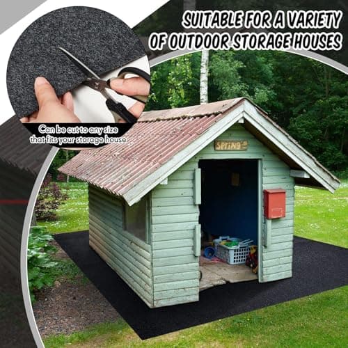 Haull Shed Floor Mat 5 x 3 ft, Outdoor Storage Sheds Flooring Mat with Waterproof PE Backing, Absorbent Felt Top, Non Slip Washable Protector Rug for Garden, Garage, Carport, Shed Not Included — view 5