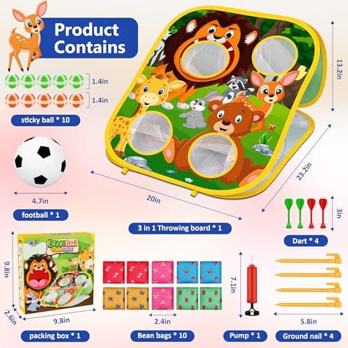 Animal Bean Bag Toss Game Toy Outdoor Toss Game, Family Party Party Supplies for Kids, Gift for Boys Birthday or Christmas for Toddlers Ages 3 4 5 6 Year Old — view 4