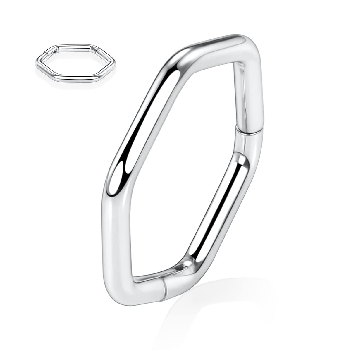 hengkaixuan CZ/Opal Nose Rings Conch Jewellery Septum Clicker 316L Surgical Steel Segment Ring Helix Cartilage Earrings Hoop Daith Tragus Rook Piercing Jewellery — view 74