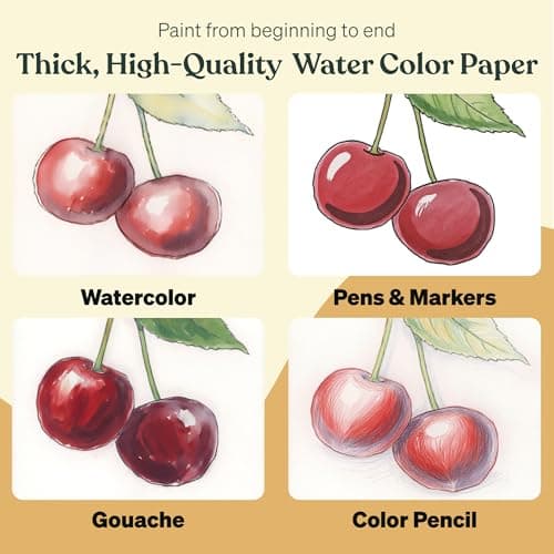 Tobio’s Watercolor Workbook for Beginners – Sketch Book with Premium Watercolor Paper, Small Notebook Style Practice Pad, Guided Art Lessons & Relaxing Coloring Book — view 3