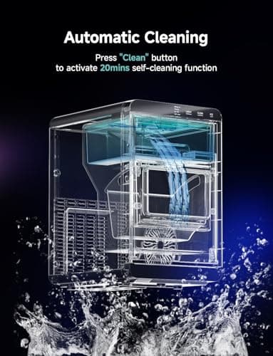 EUHOMY Nugget Ice Maker Countertop, 40Lbs/24H Pebble Ice Maker Machine, Self-Cleaning Countertop Sonic Ice Makers with Ice Scoop&Basket, Pellet Ice Maker Machine for Home/Kitchen/Office — view 4